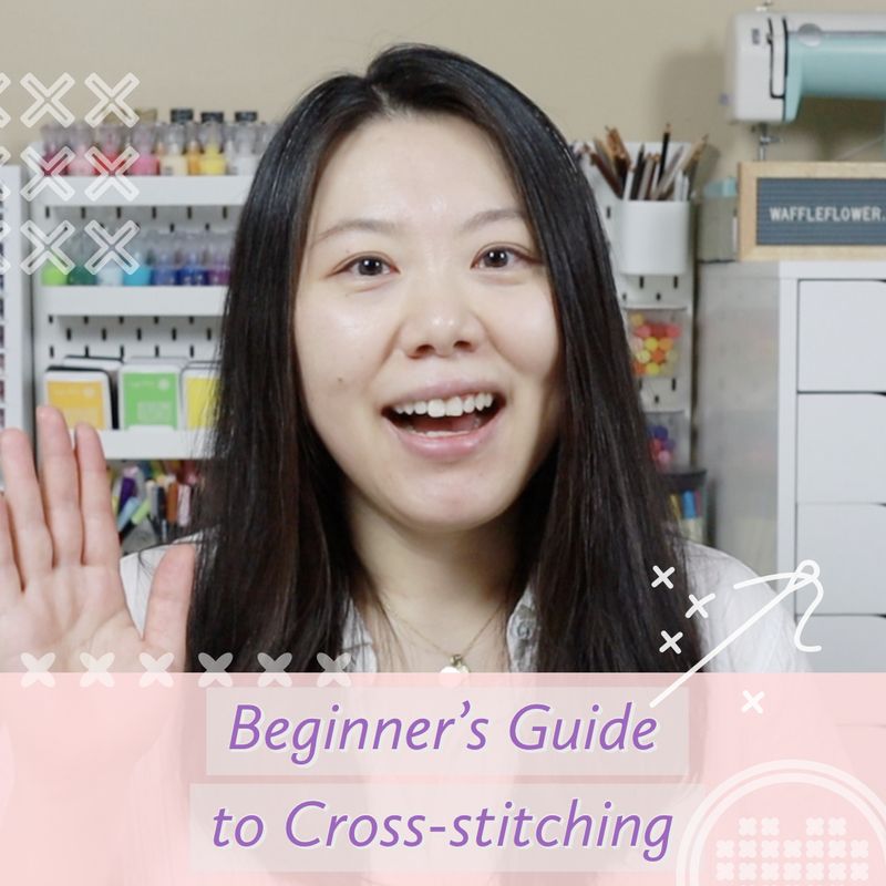 Beginner's Guide to Cross-stitching with Waffle Flower Stitchable Paper Shapes